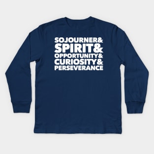 Sojourner & Spirit & Opportunity & Curiosity & Perseverance Kids Long Sleeve T-Shirt